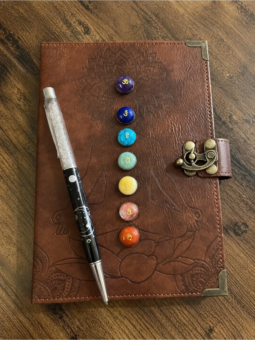 Chakra Journal & Crystal Quartz Pen Set